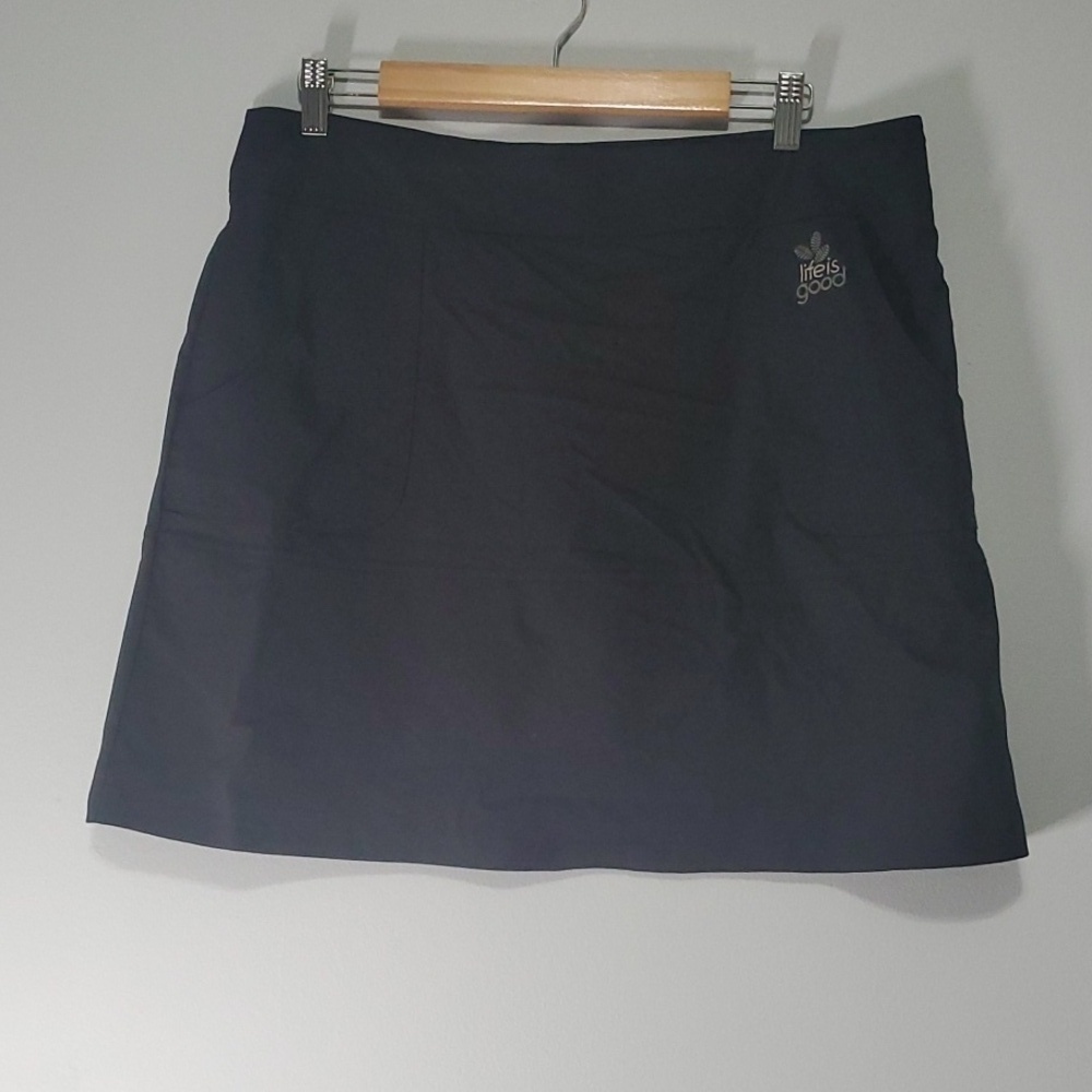 Life is Good skirt women's size 10 black skort‎ activewear active